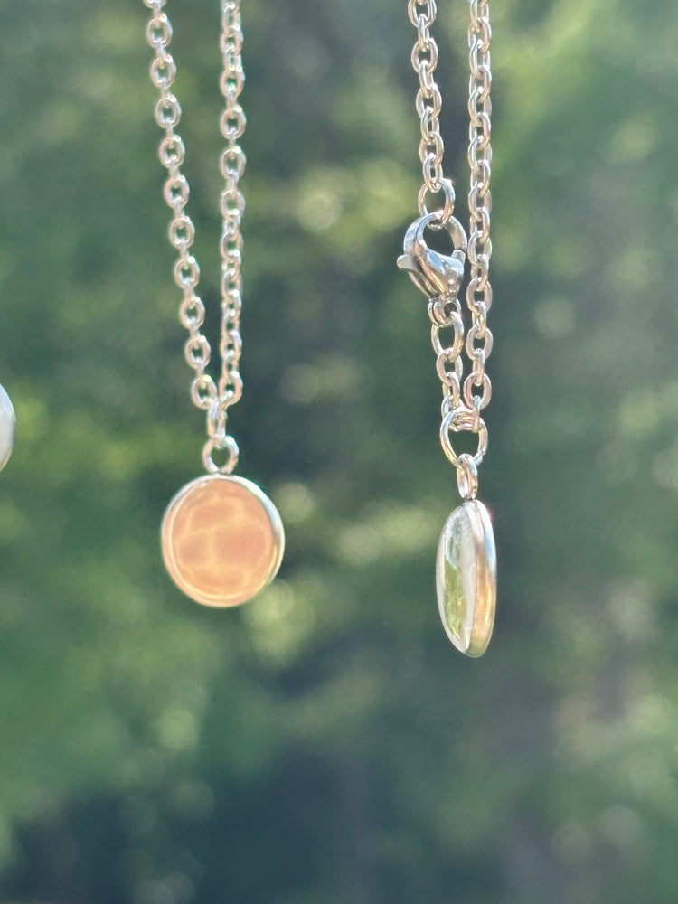 White fern resin necklace