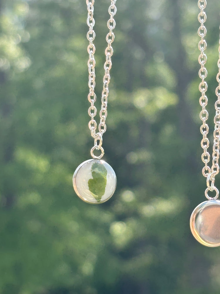 White fern leaf necklace
