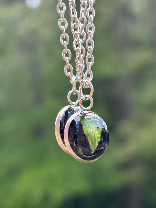 Black Fern resin necklace