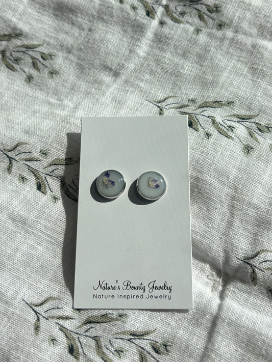 Pressed hydrangea stud earrings