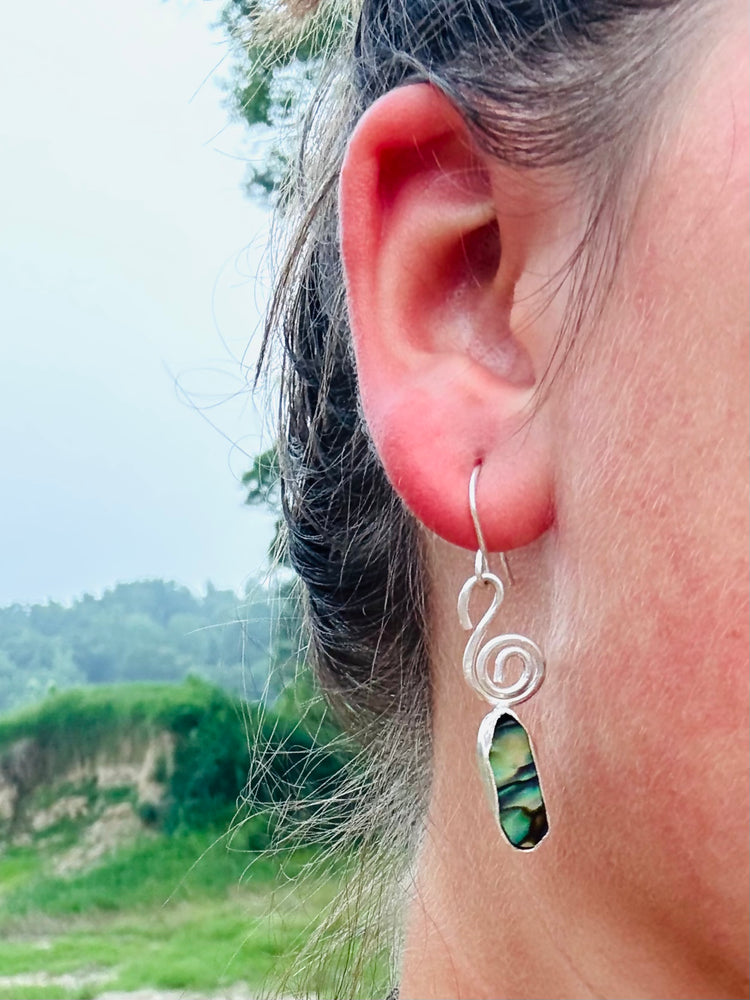 Abalone swirl earrings