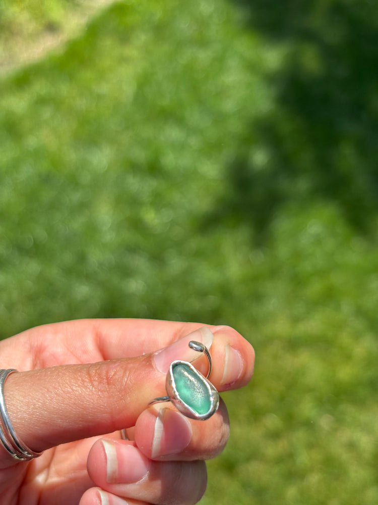 One-of-a-kind Sea glass ring