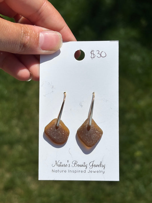 Brown sea glass Earrings