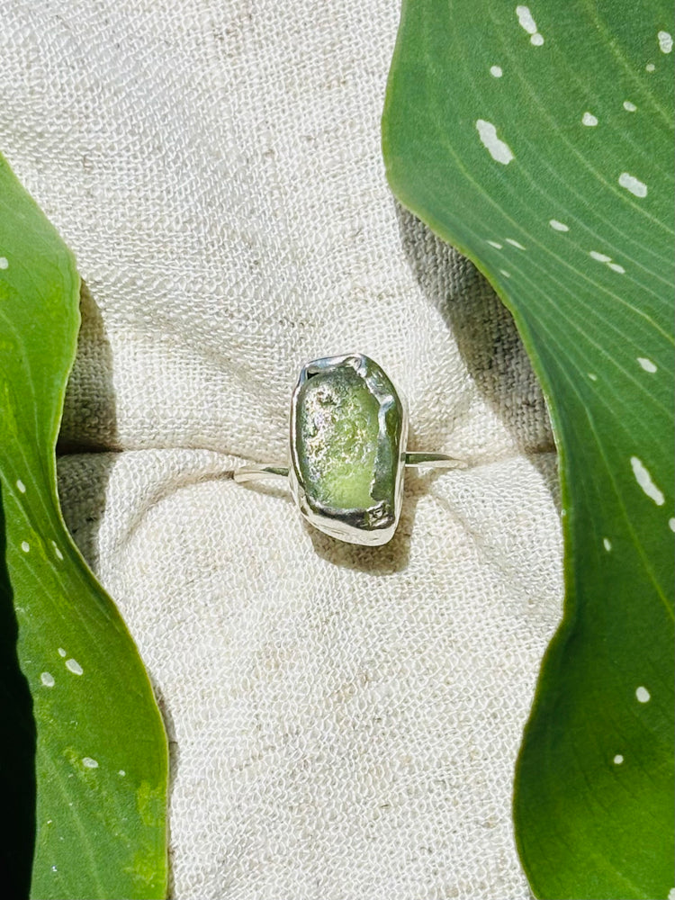 Sterling silver sea glass ring