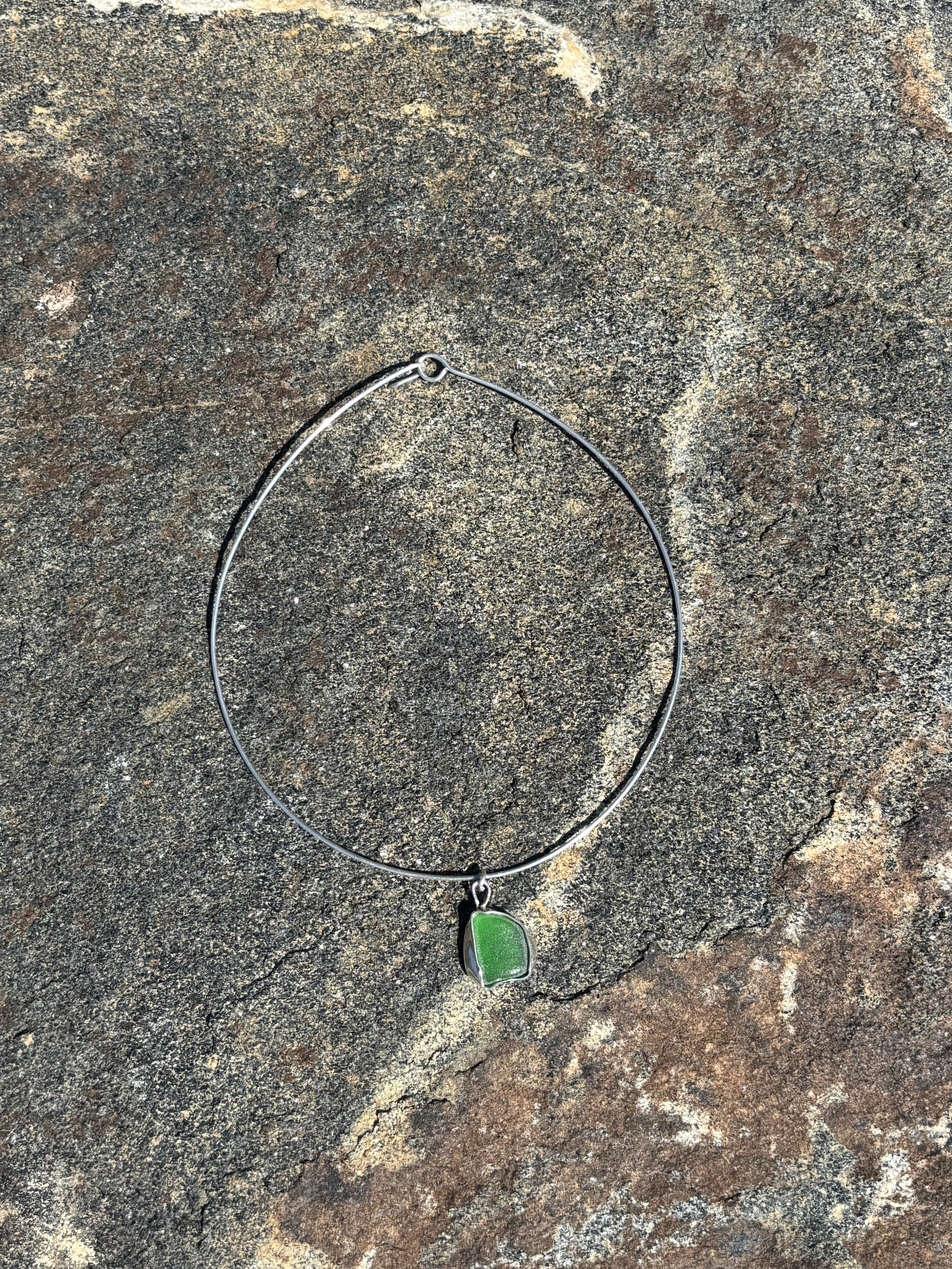 Sea glass choker necklace