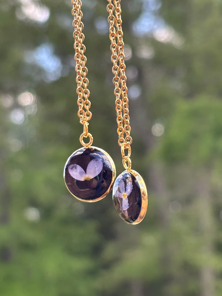 Purple Resin necklaces