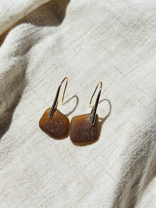 Brown sea glass Earrings