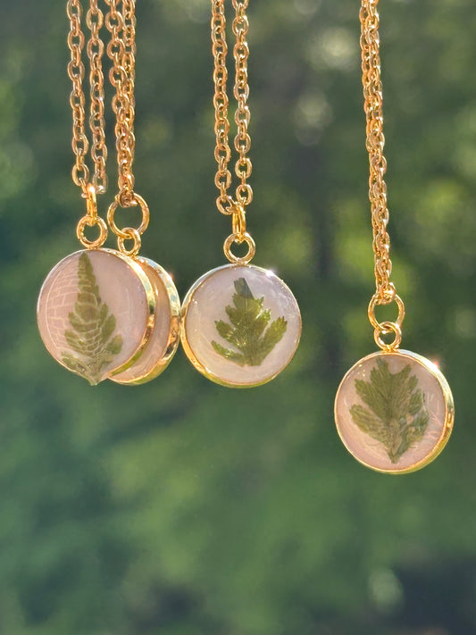 Pressed fern necklace