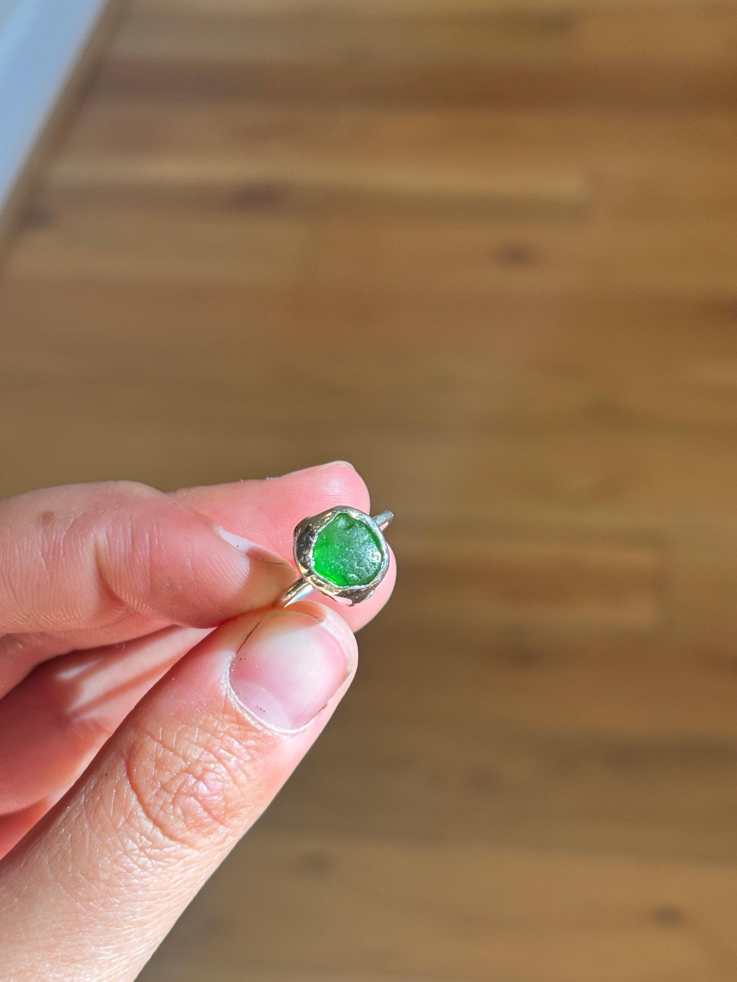 Sterling silver Seaglass ring