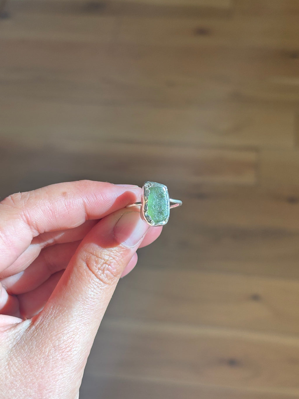 Sterling silver sea glass ring