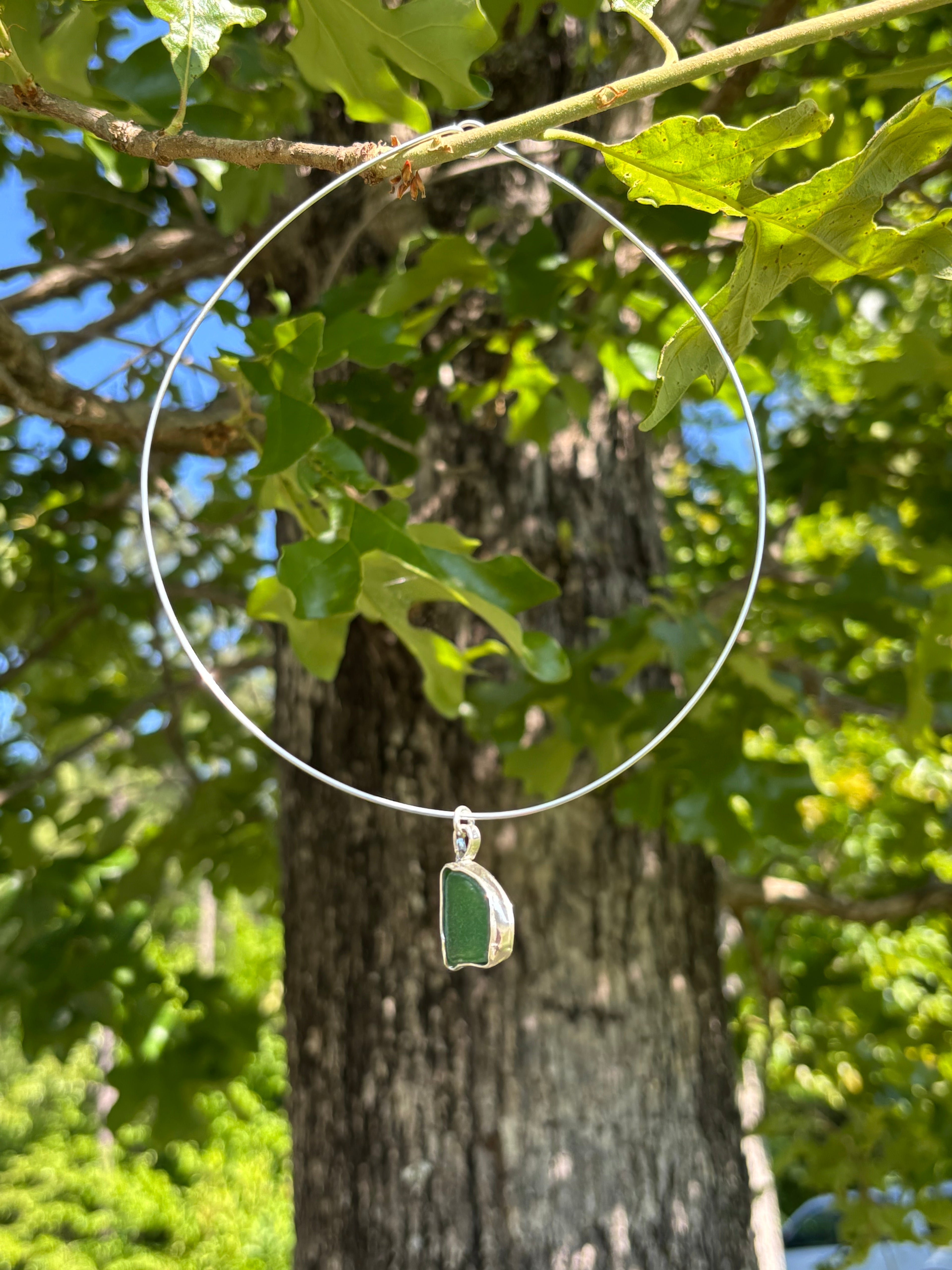 Sea glass choker necklace