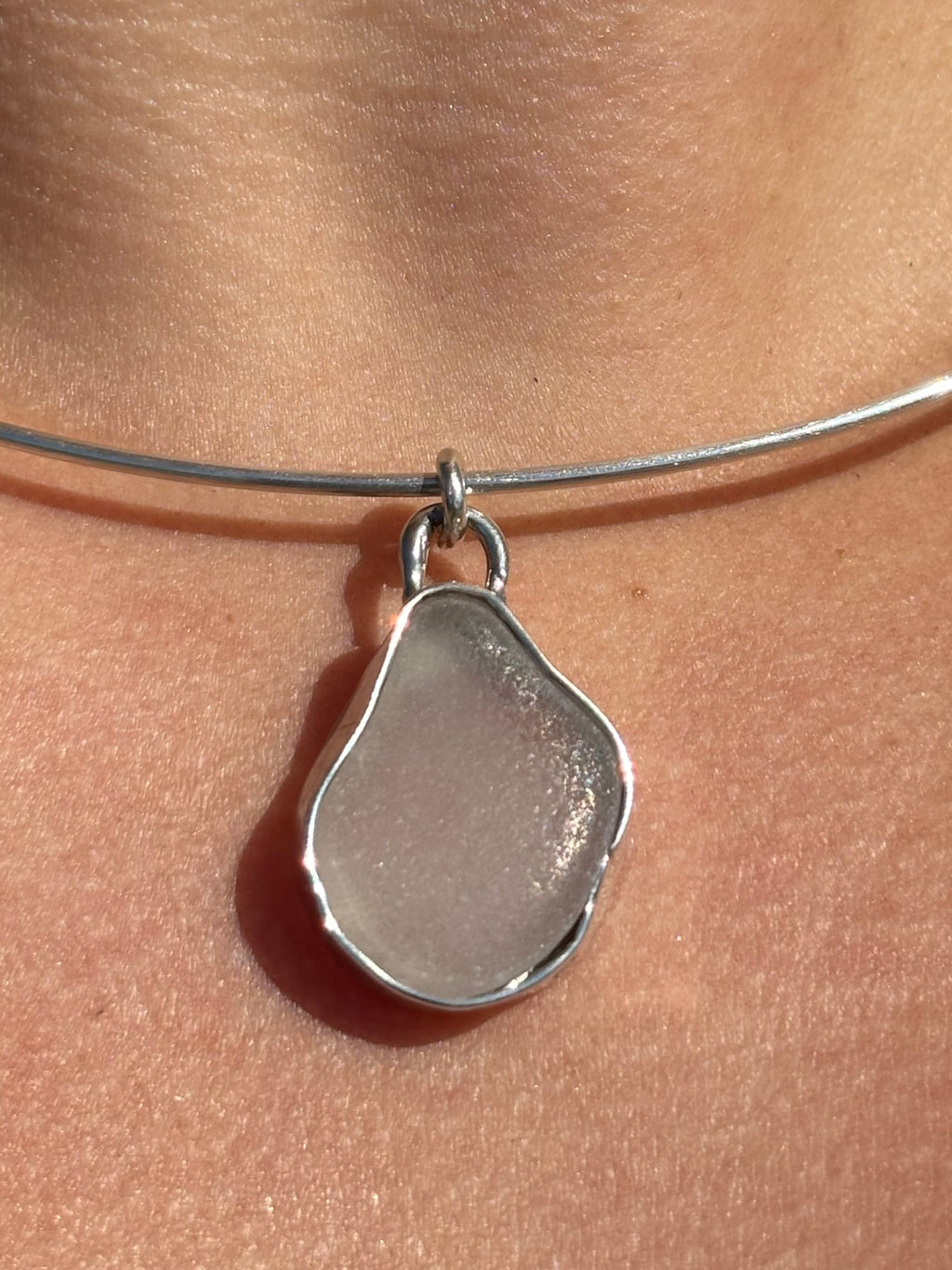 Sea glass choker necklace