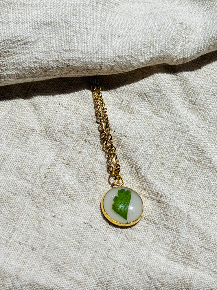 Pressed fern necklace