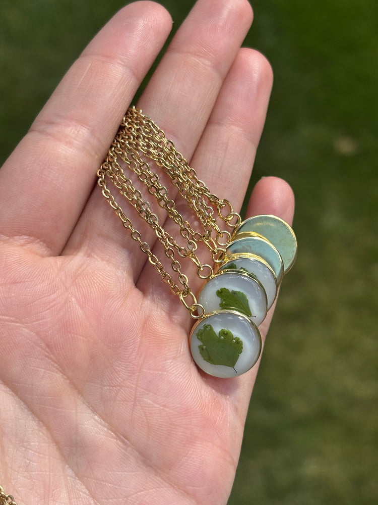 Pressed fern necklace