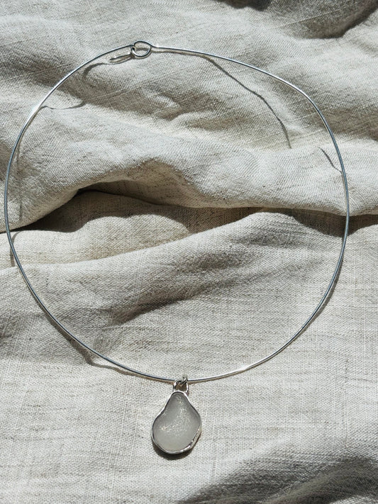Sea glass choker necklace