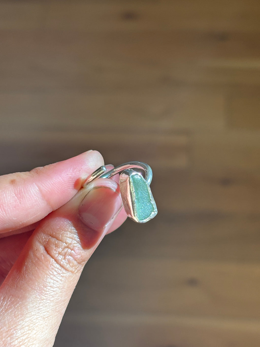 Sterling silver Seaglass ring