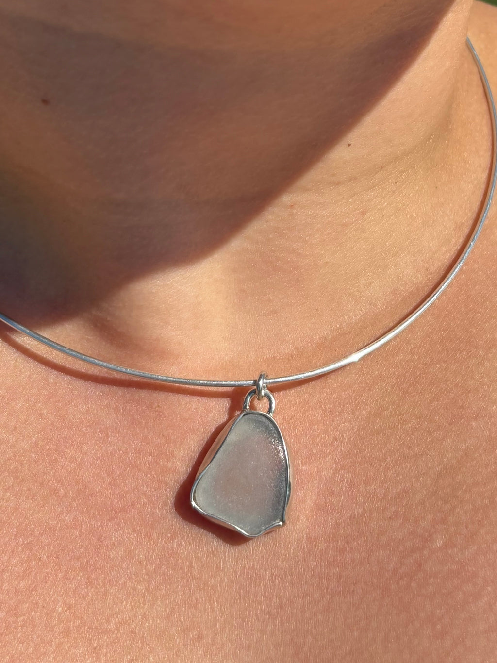 Sea glass choker necklace