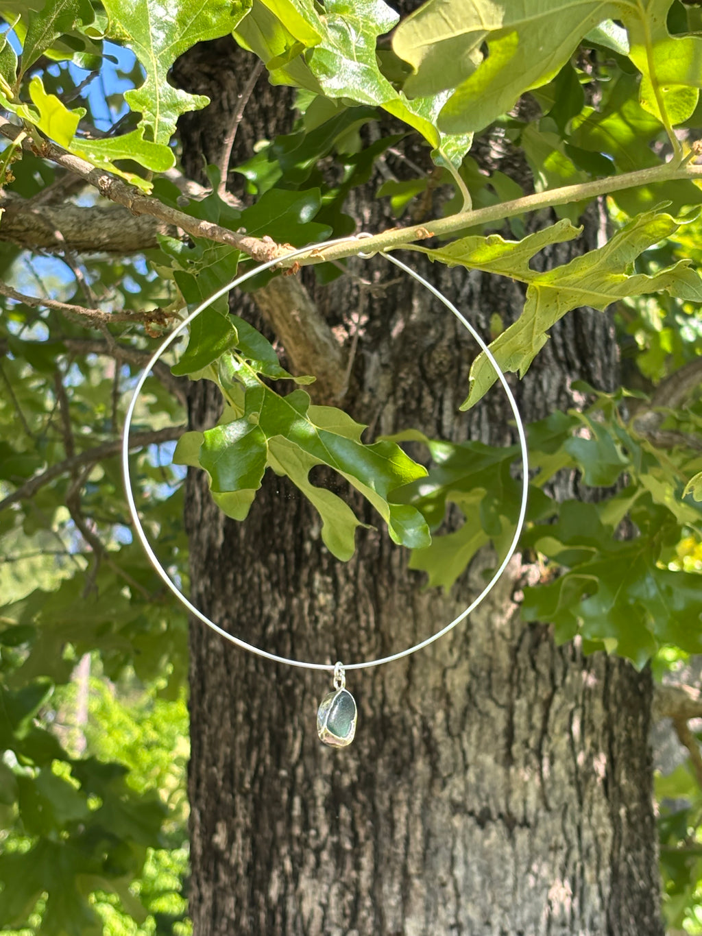 Sea glass choker necklace