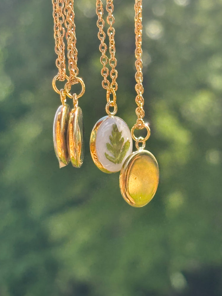 Pressed fern necklace