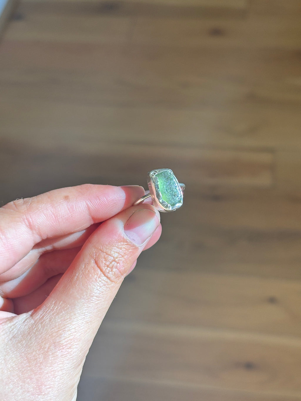Sterling silver sea glass ring