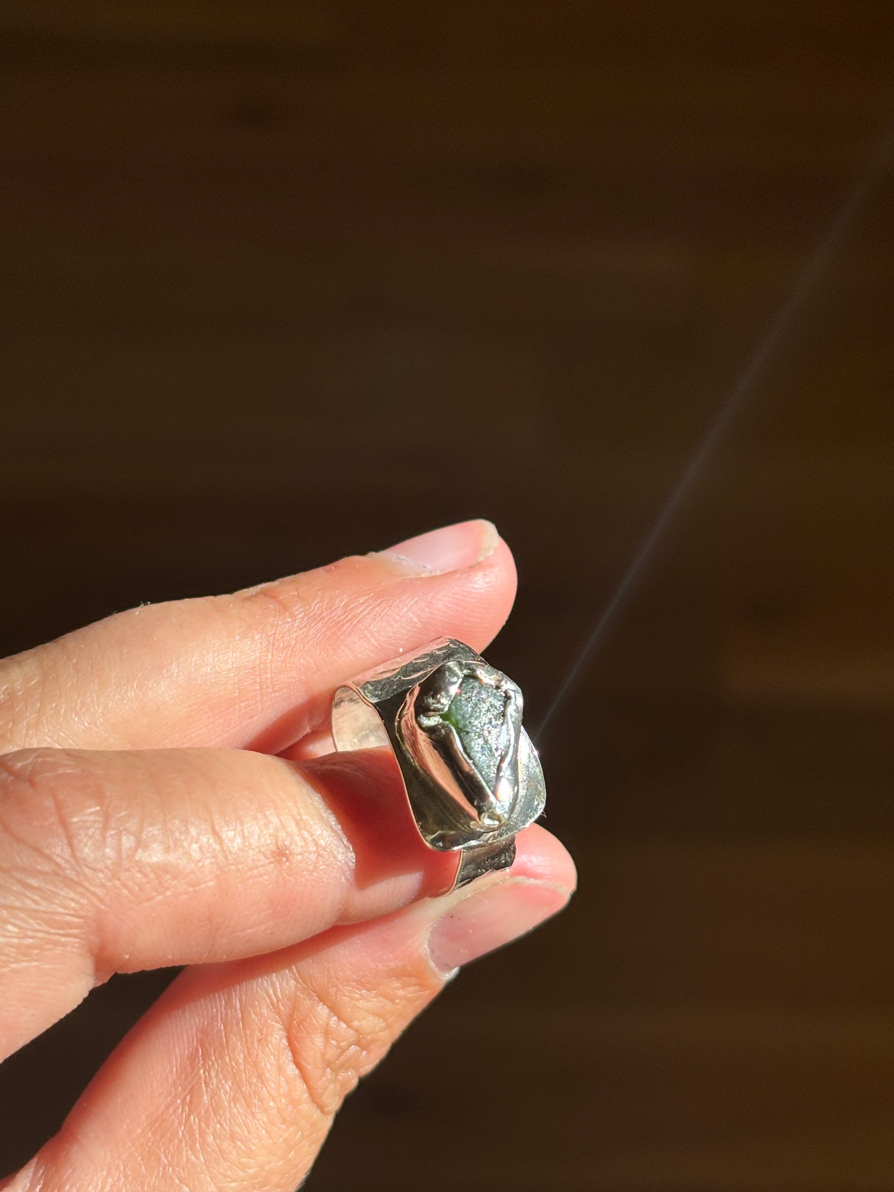 Sterling silver Seaglass ring