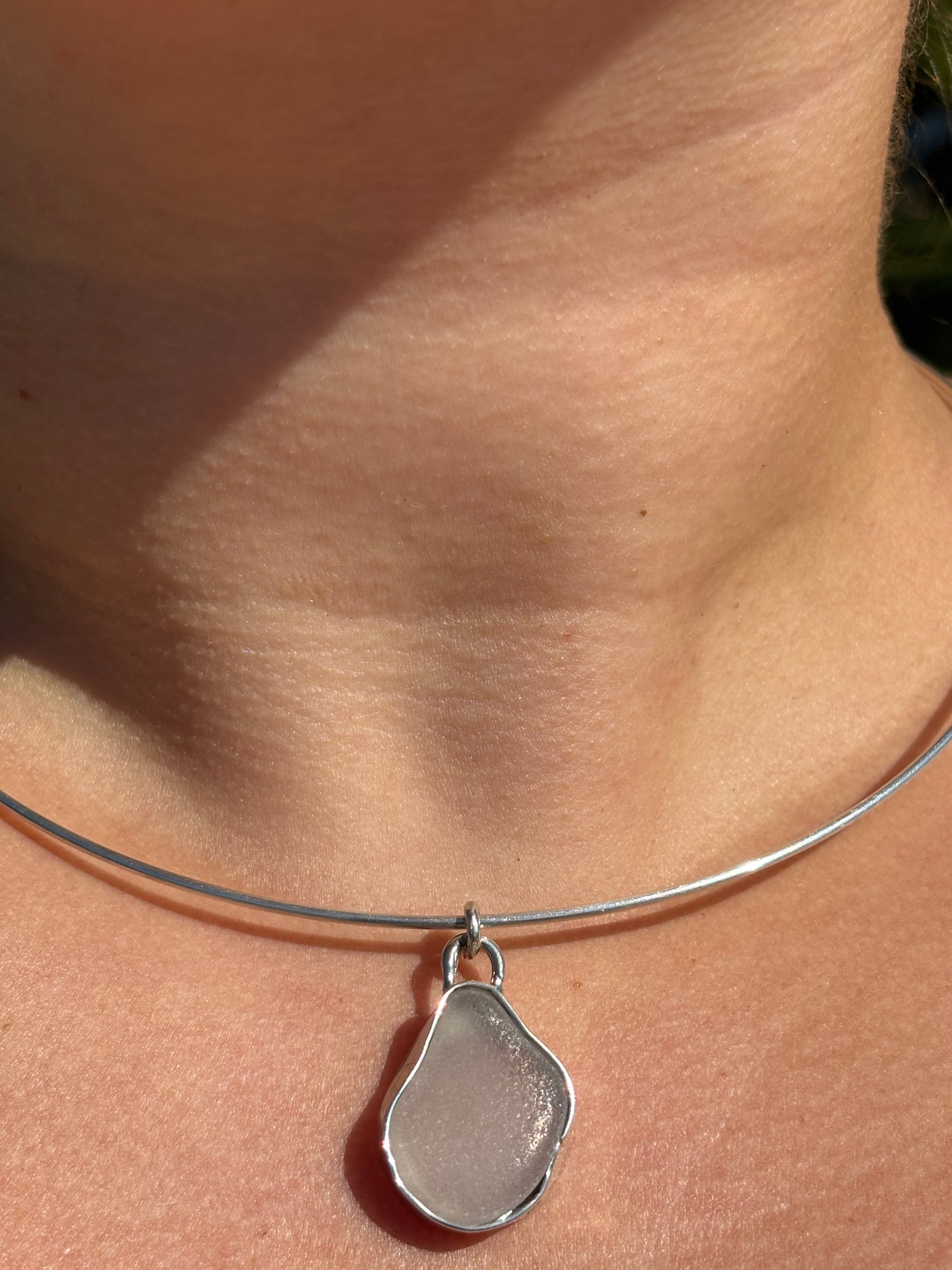 Sea glass choker necklace