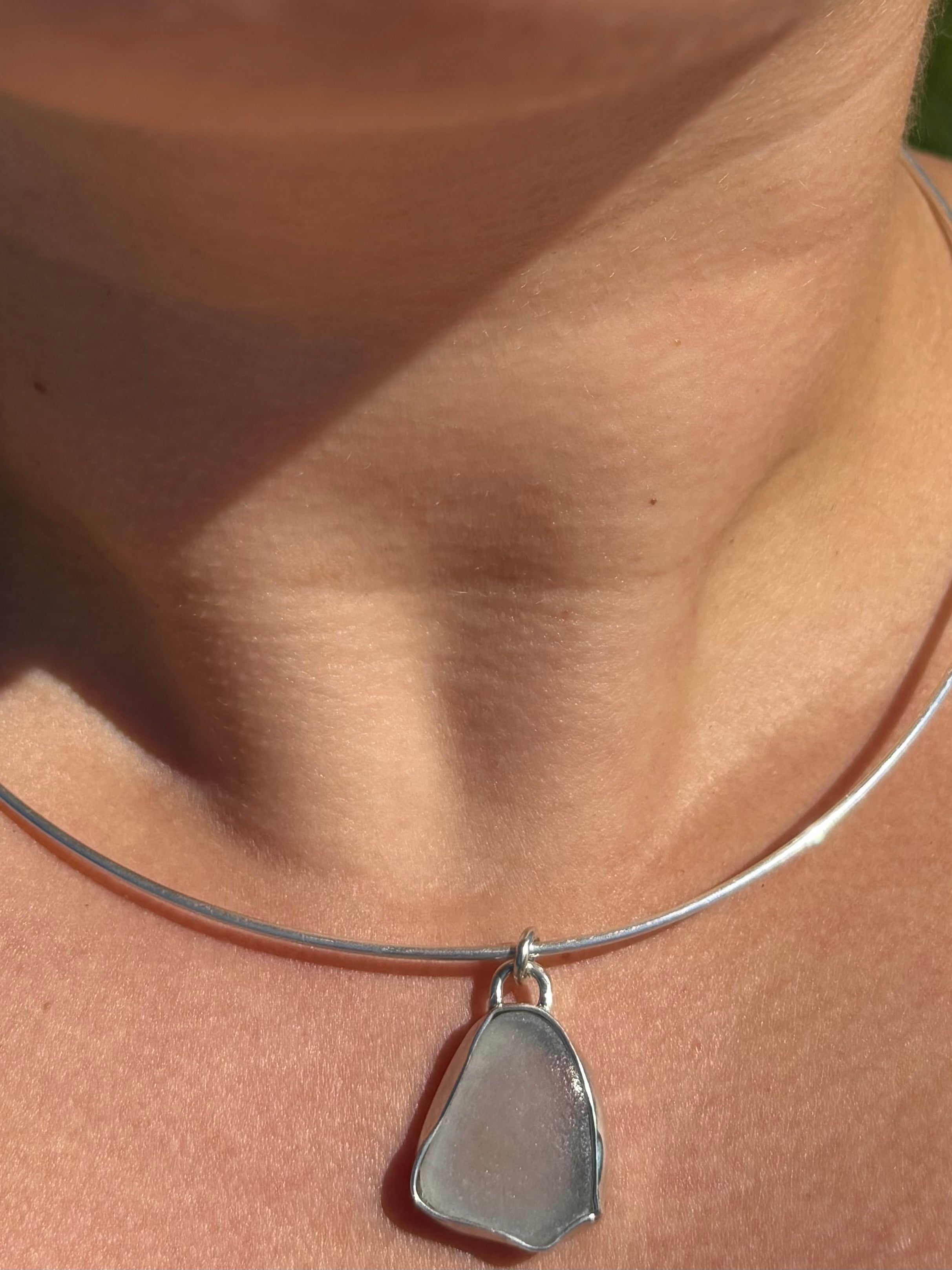 Sea glass choker necklace