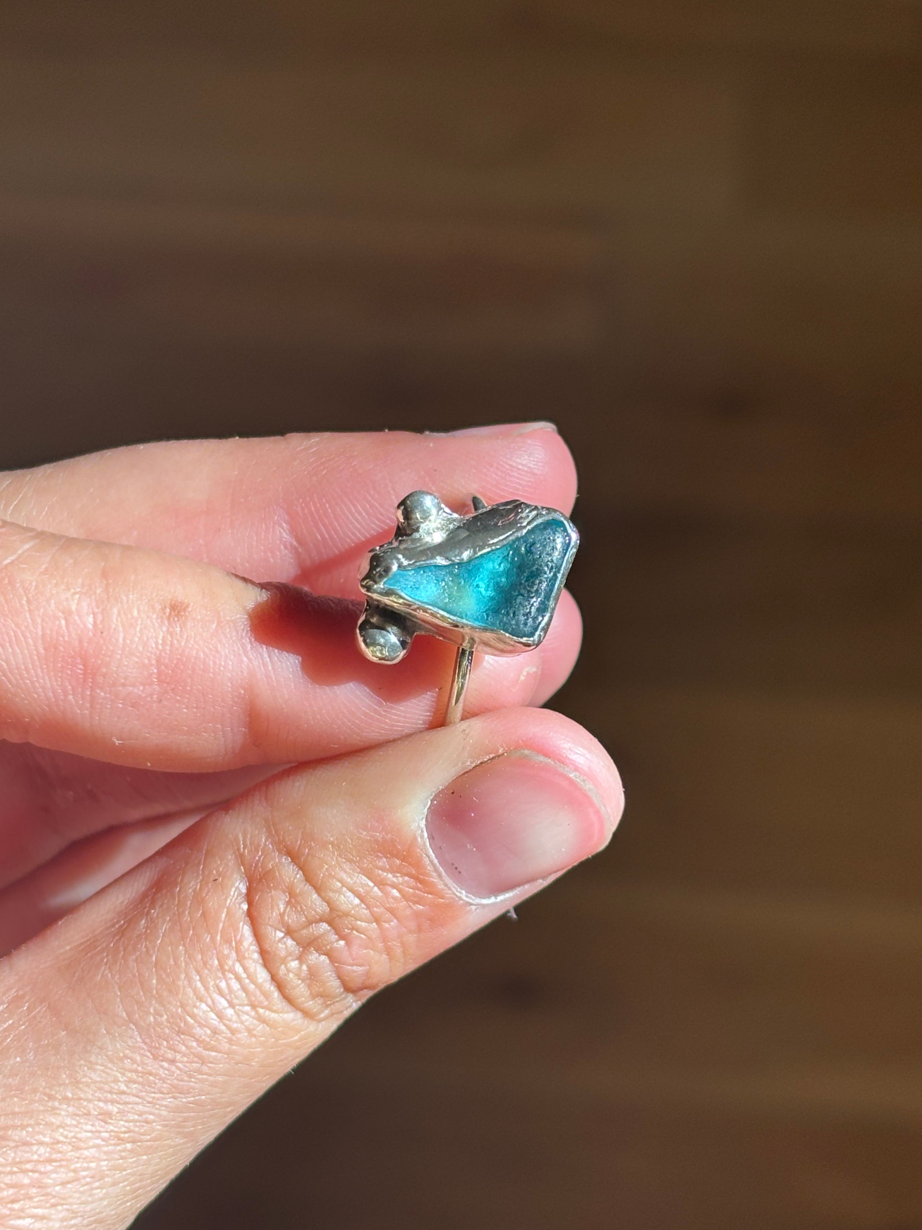 Sterling silver Seaglass ring