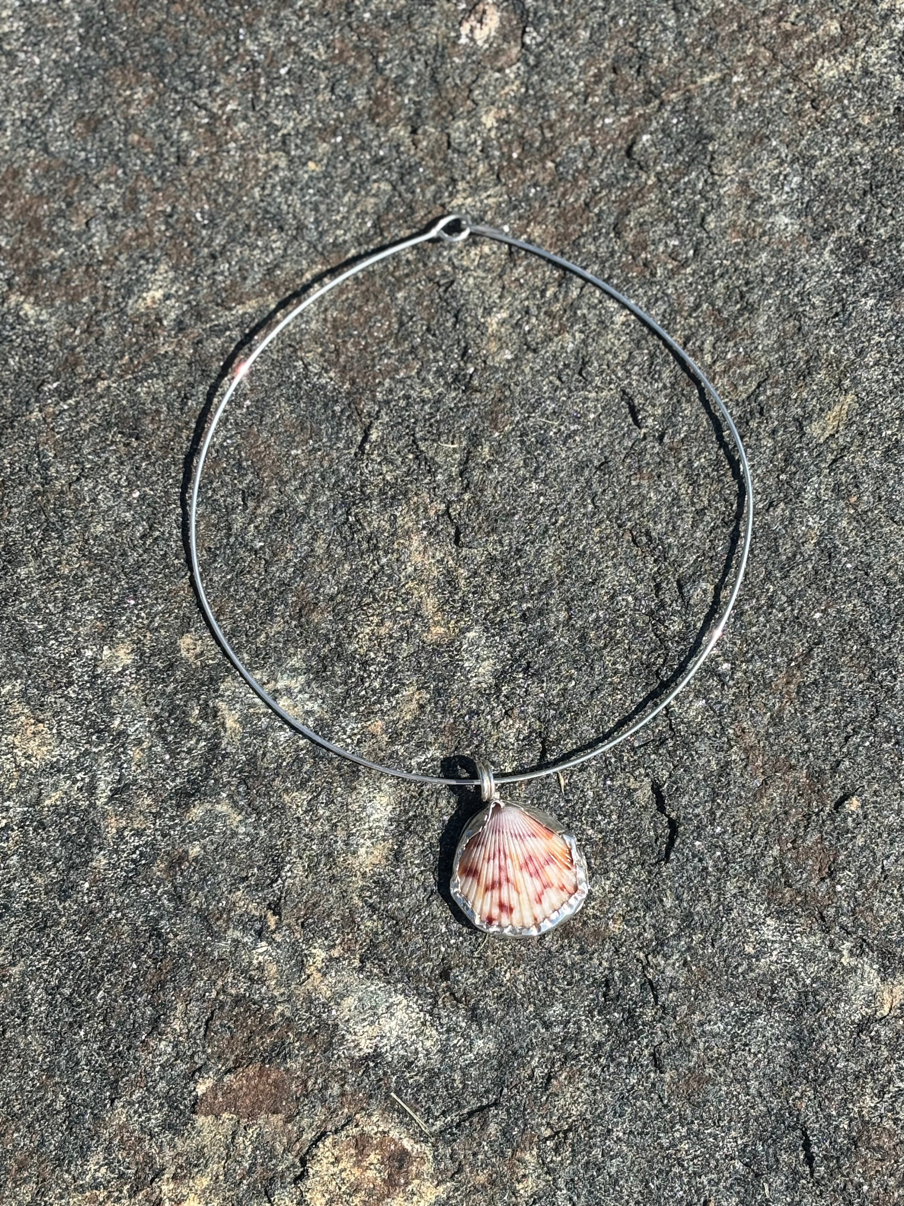 Sea shell Sterling silver choker necklace