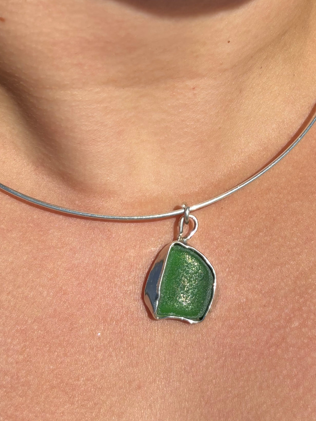 Sea glass choker necklace