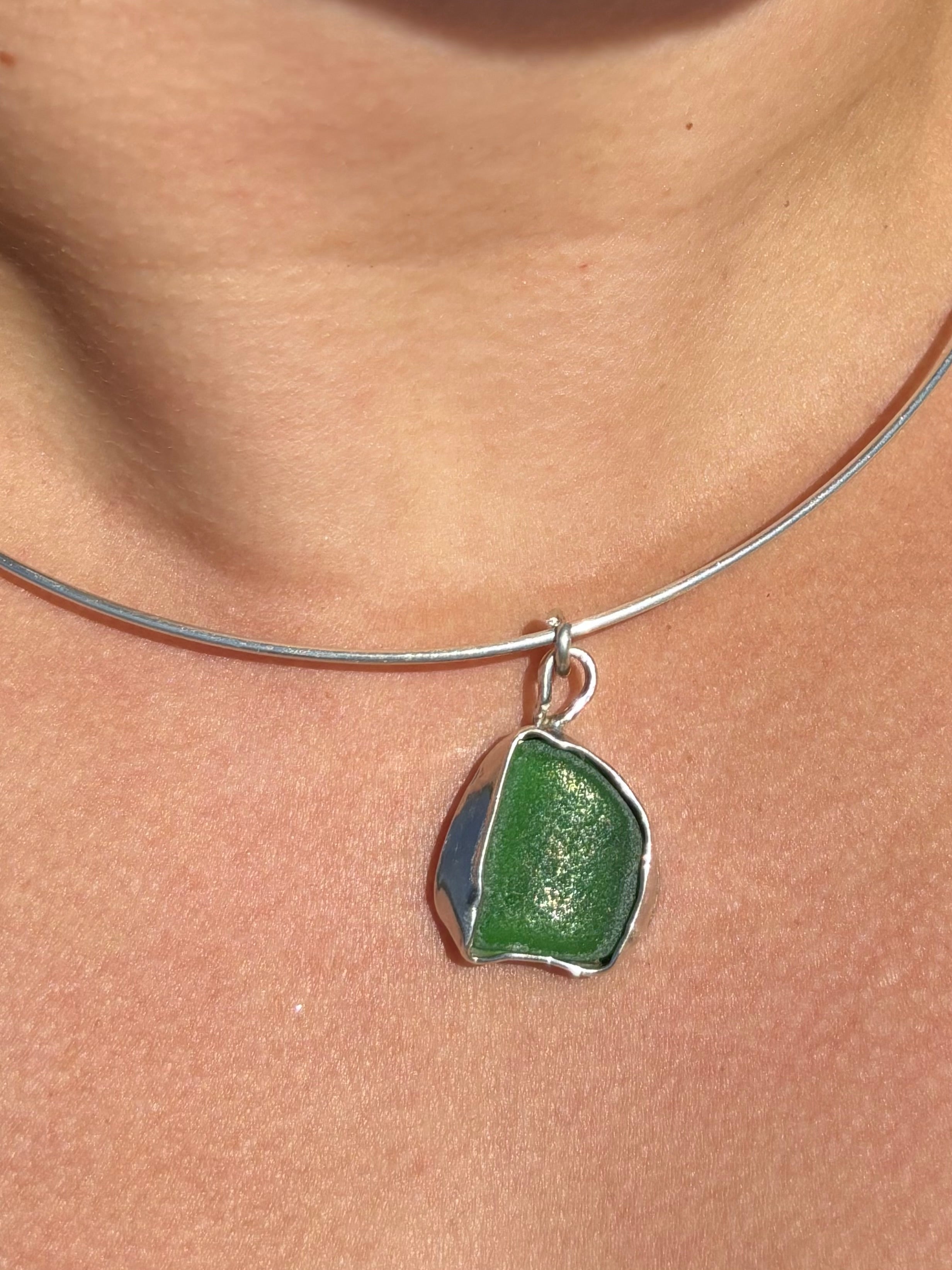 Sea glass choker necklace