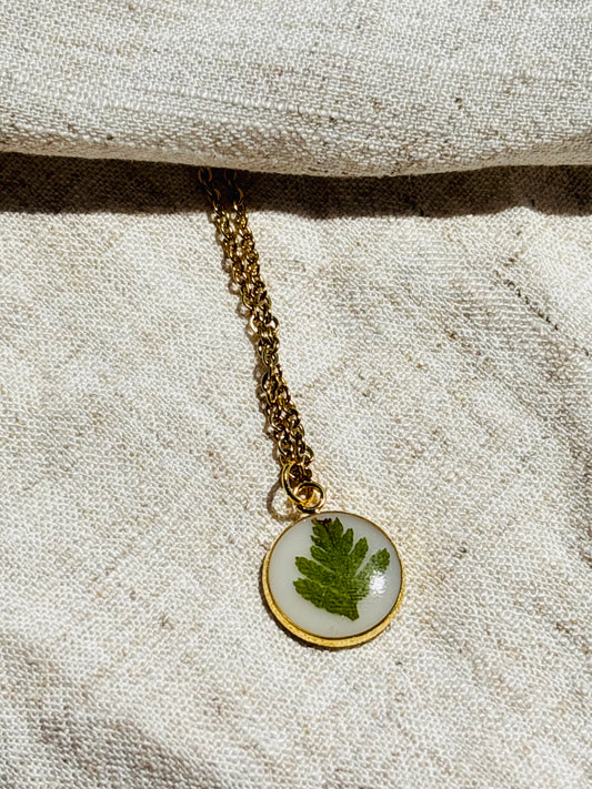 Pressed fern necklace