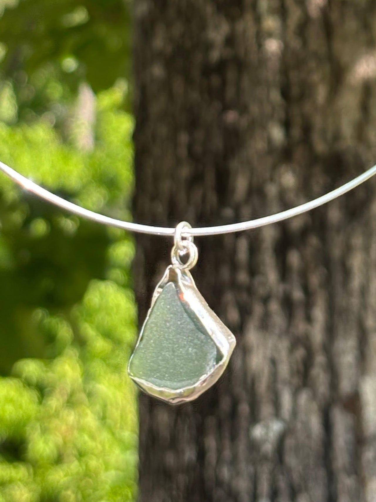 Sea glass choker necklace