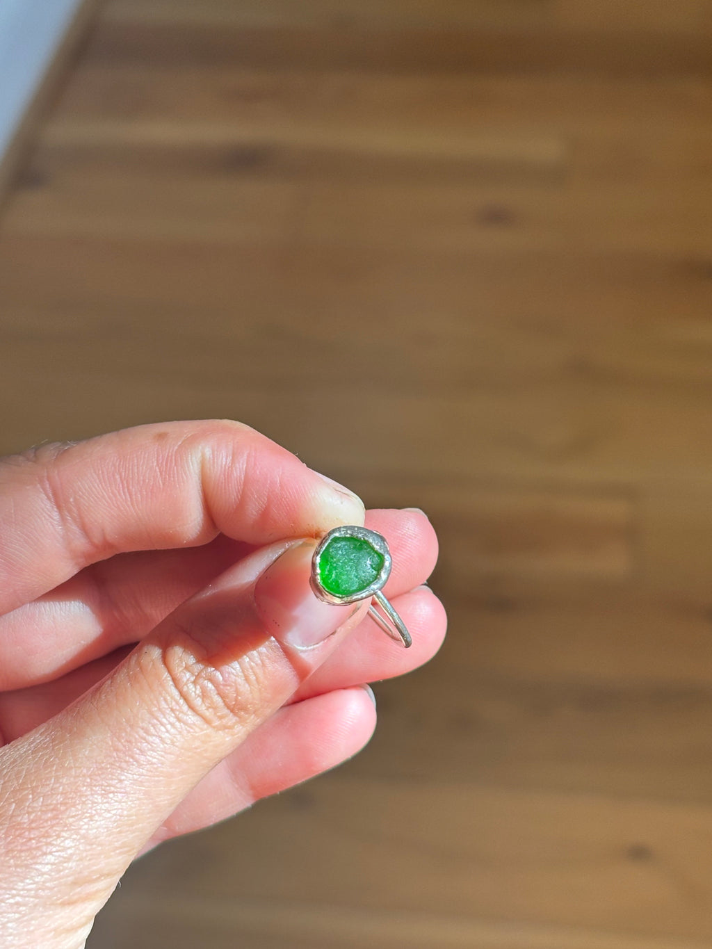 Sterling silver Seaglass ring