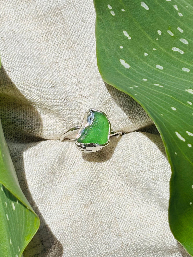 One-of-a-kind sea glass ring