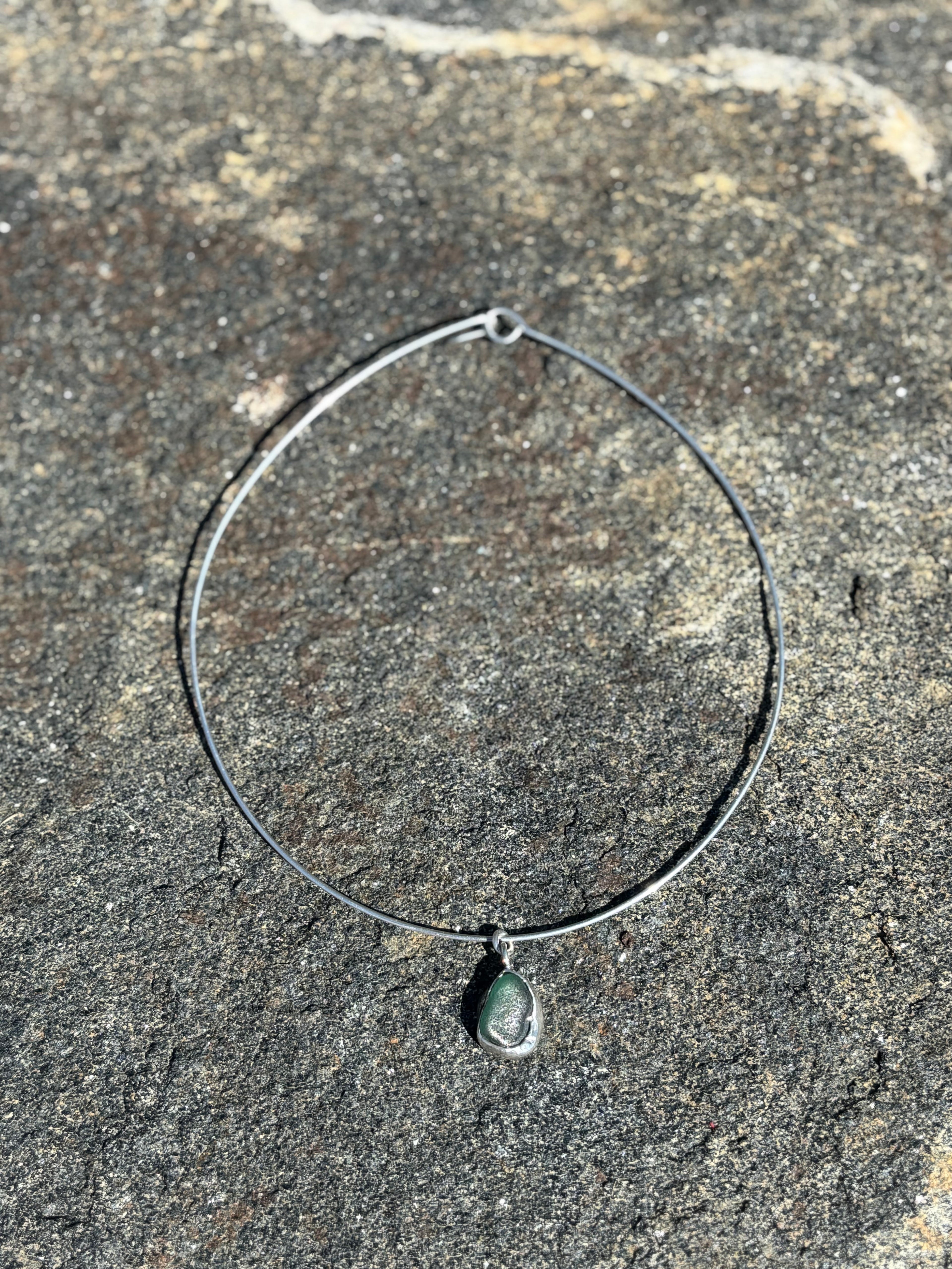 Sea glass choker necklace