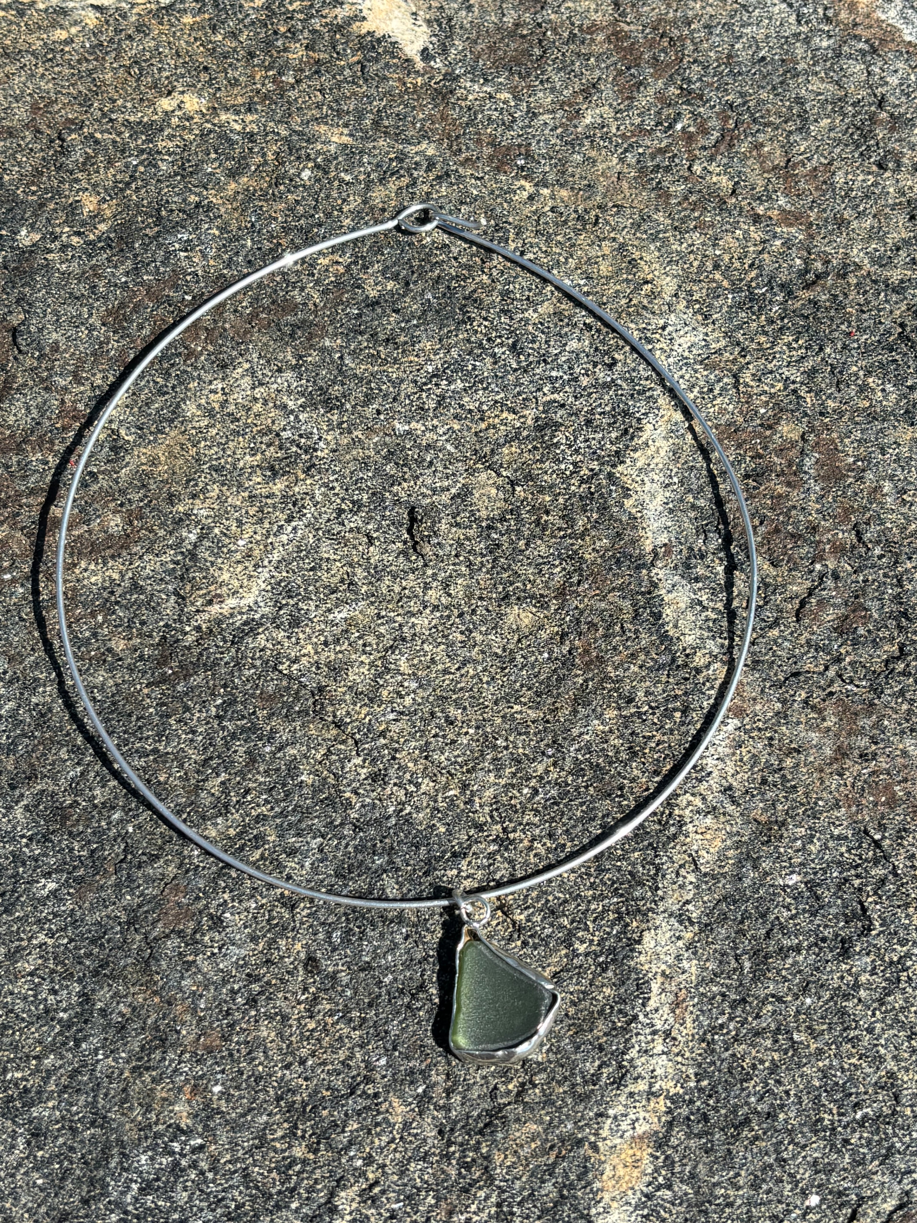 Sea glass choker necklace