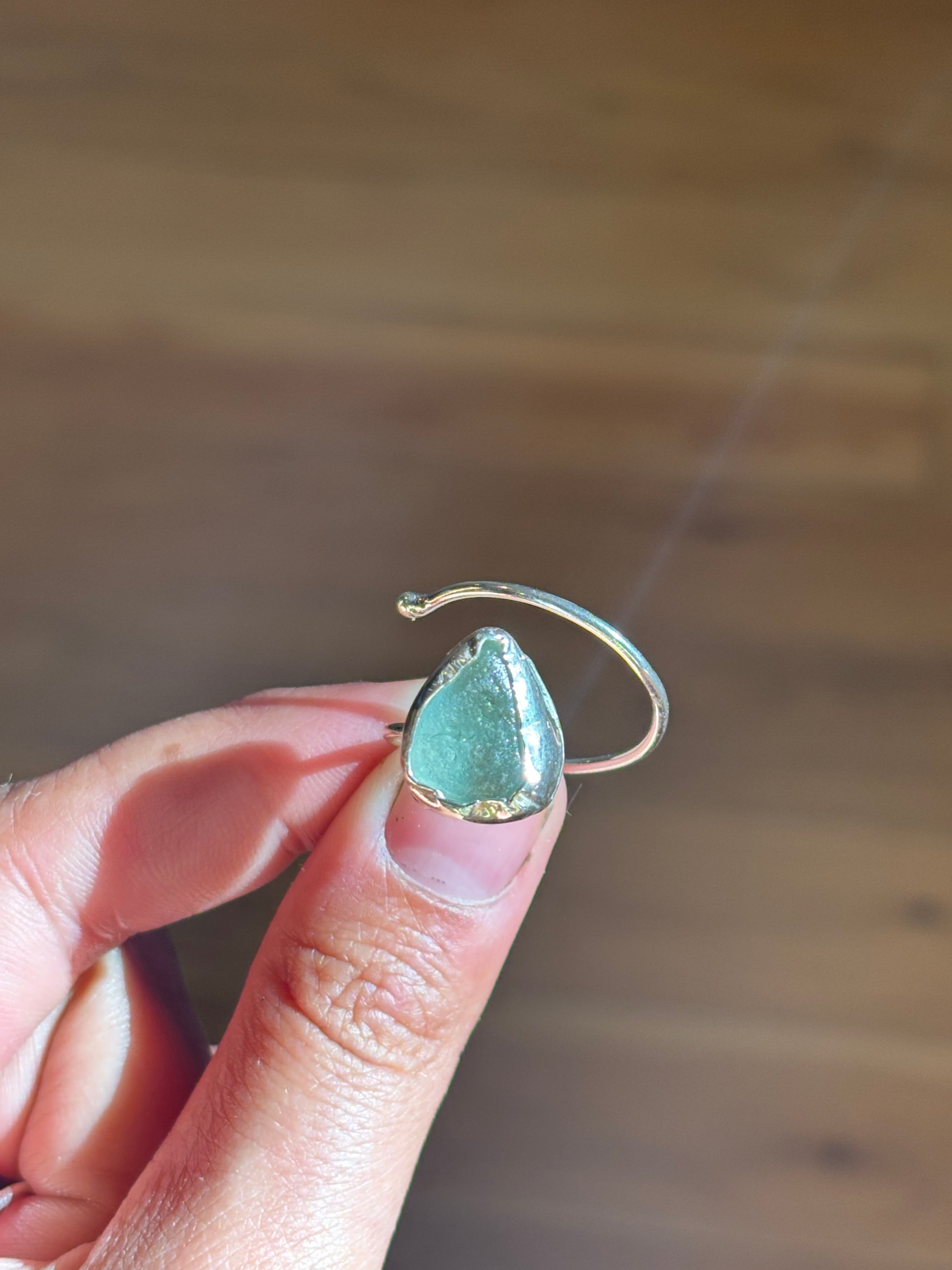 Sterling silver Seaglass ring