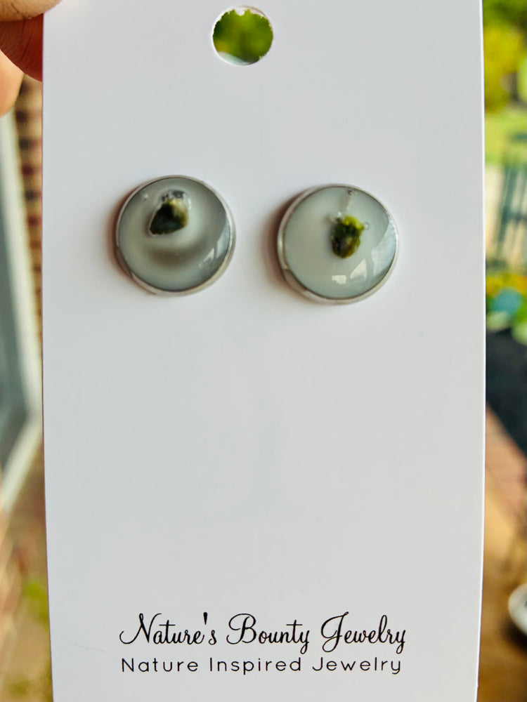 White wax flower stud earrings
