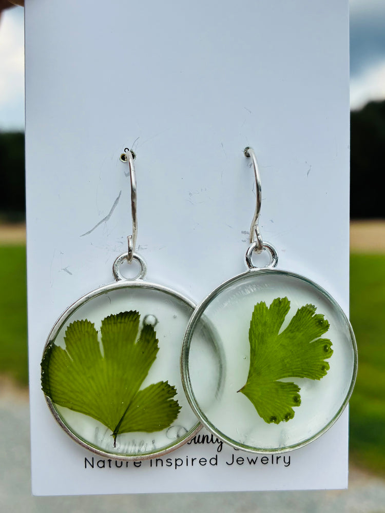 Pressed fern earrings