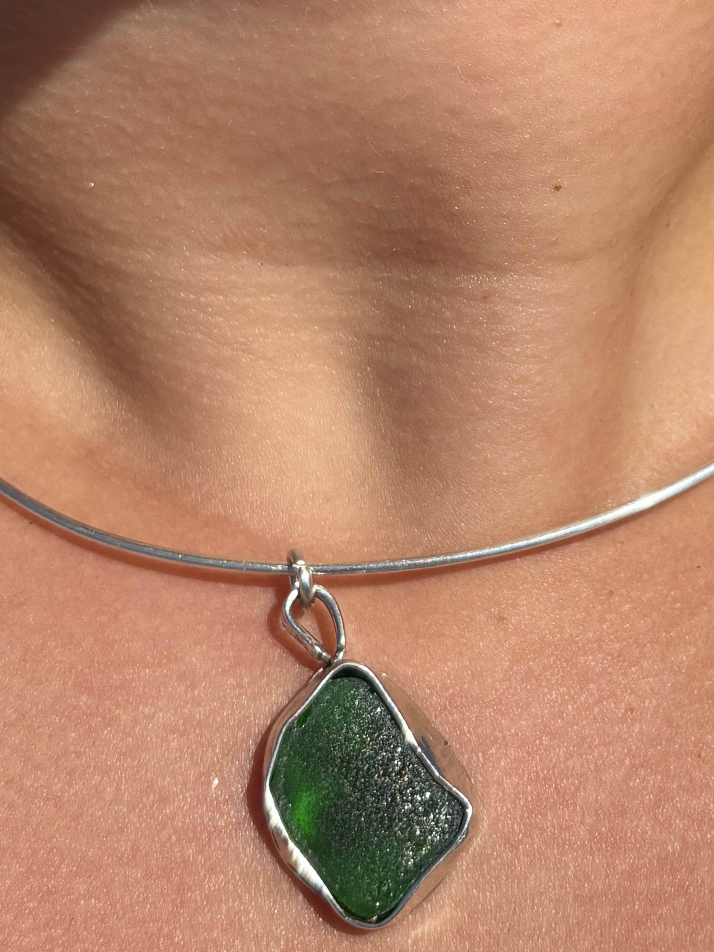 Sea glass choker necklace