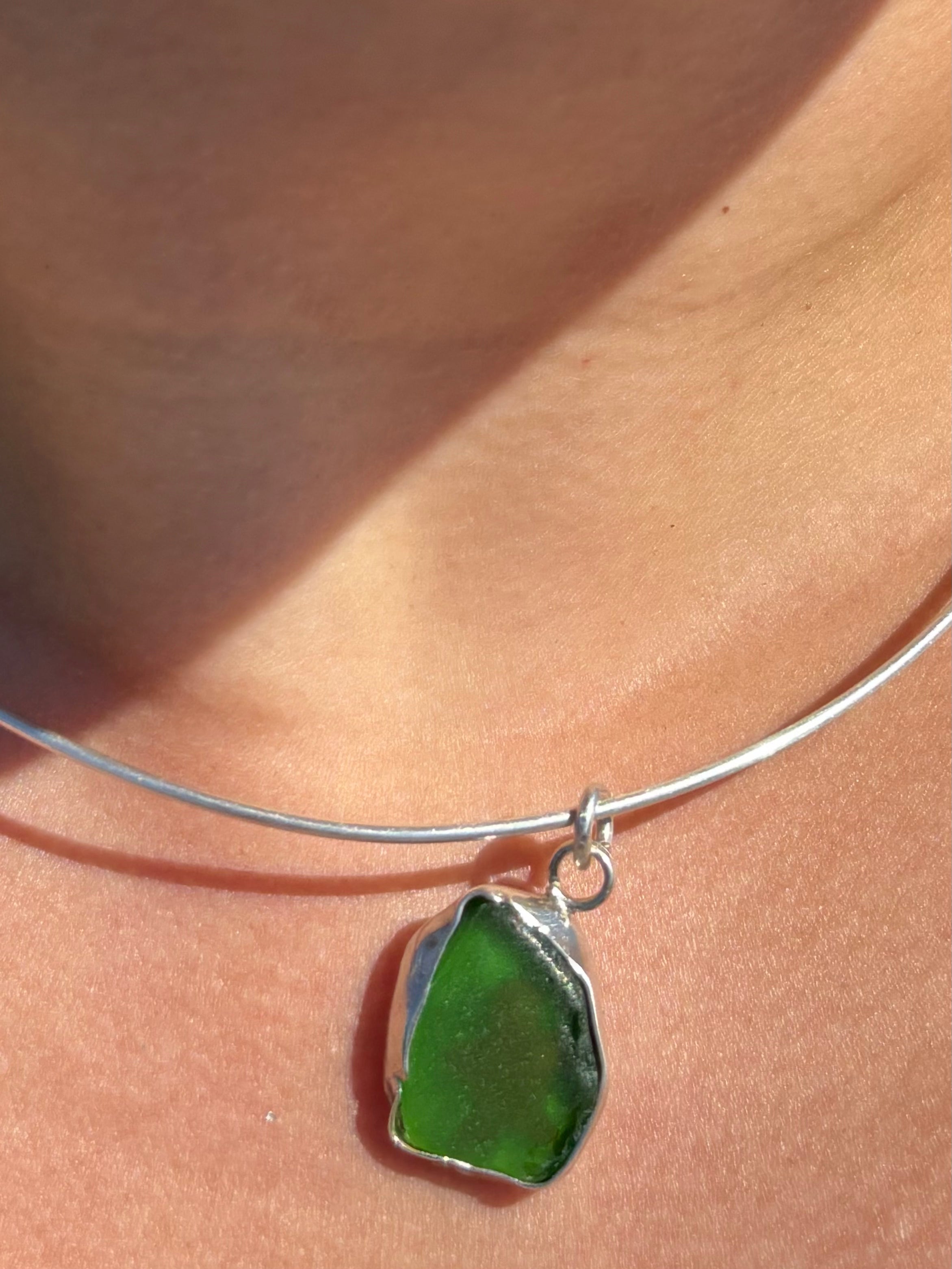 Sea glass choker necklace