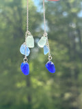 Stacked chain through Seaglass earrings