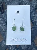 Single Seaglass chain through earrings