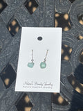 Single chain through sea glass earrings