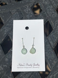 Single chain through sea glass earrings