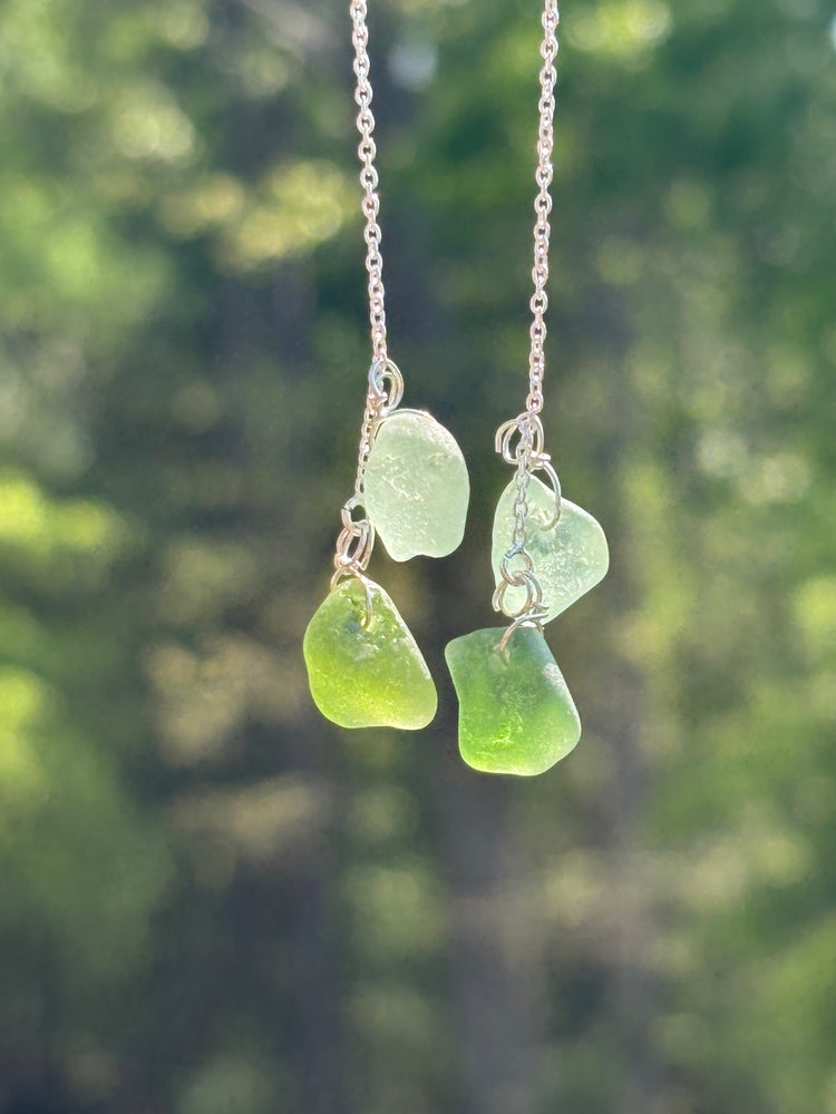 Stacked Seaglass earrings