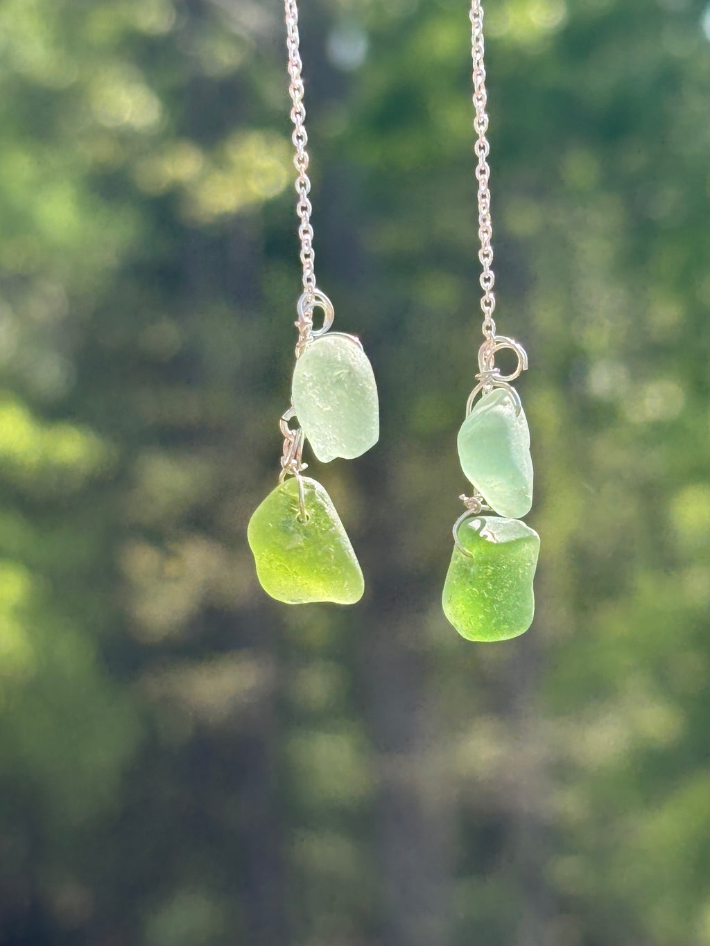 Stacked Seaglass earrings