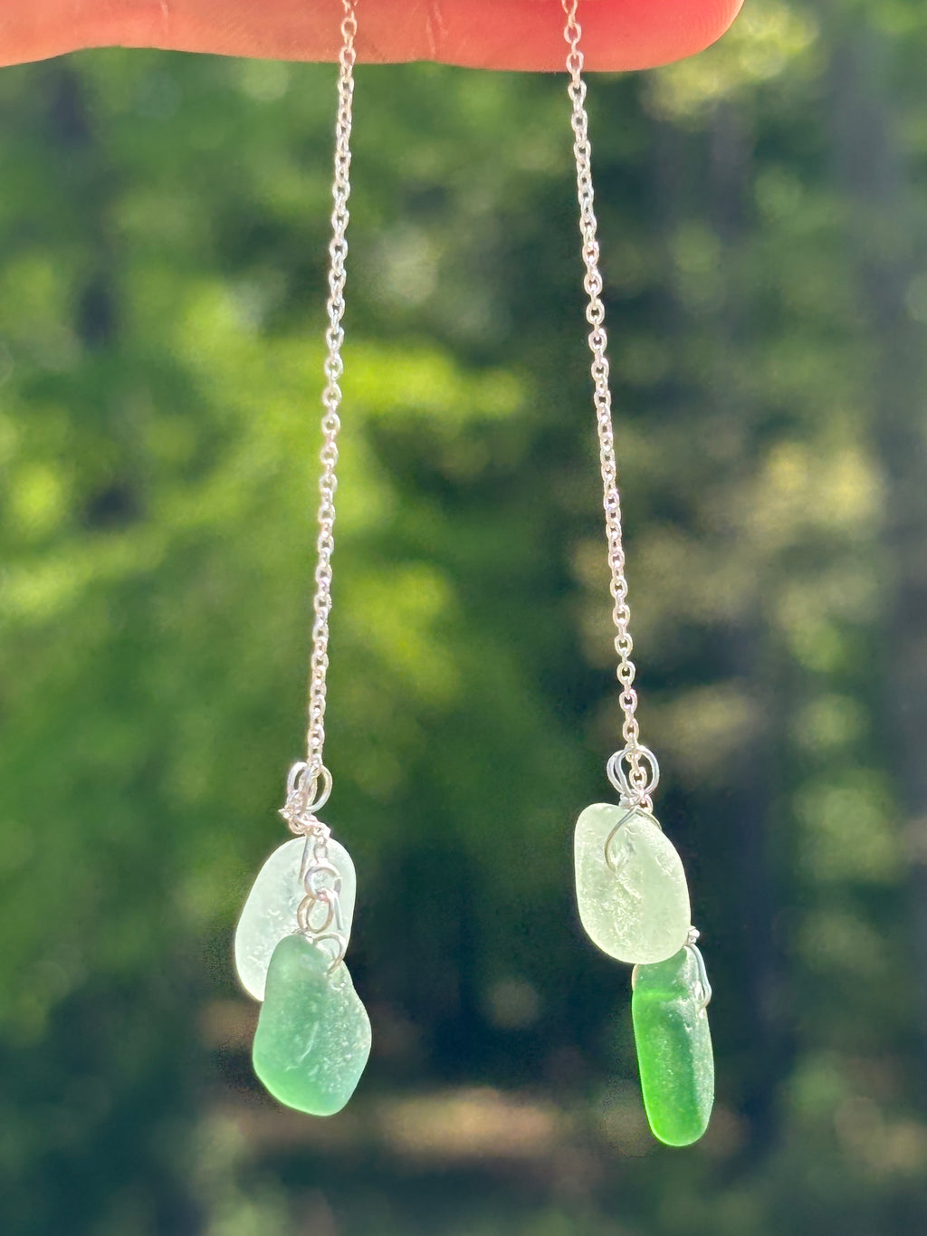 Stacked Seaglass earrings