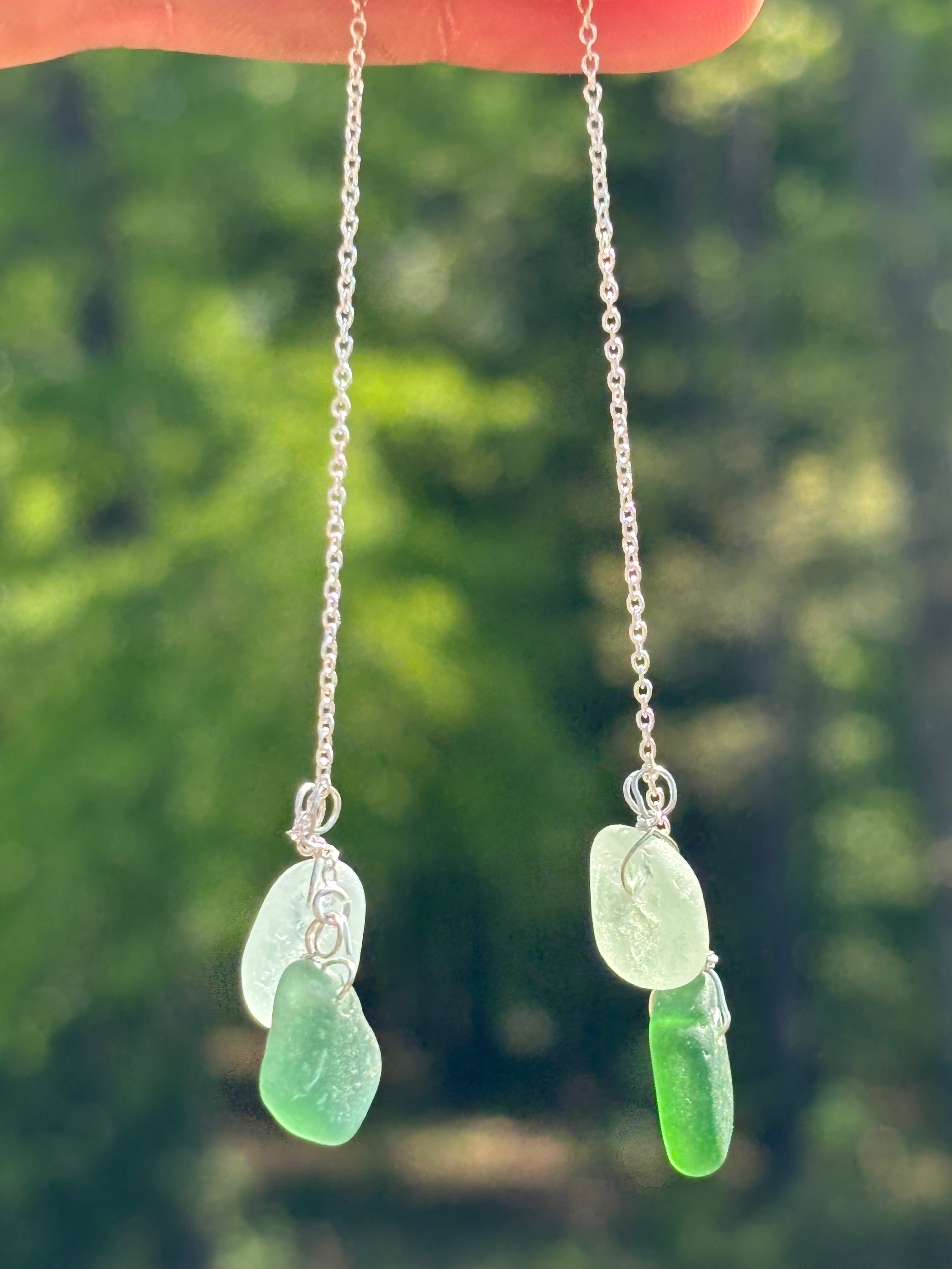 Stacked Seaglass earrings